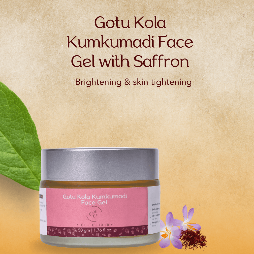 Eli Elixir Gotu Kola Kumkumadi Face Gel with Saffron and Willow Bark Extract  for Brightening and Skin Tightening ELI ELIXIR