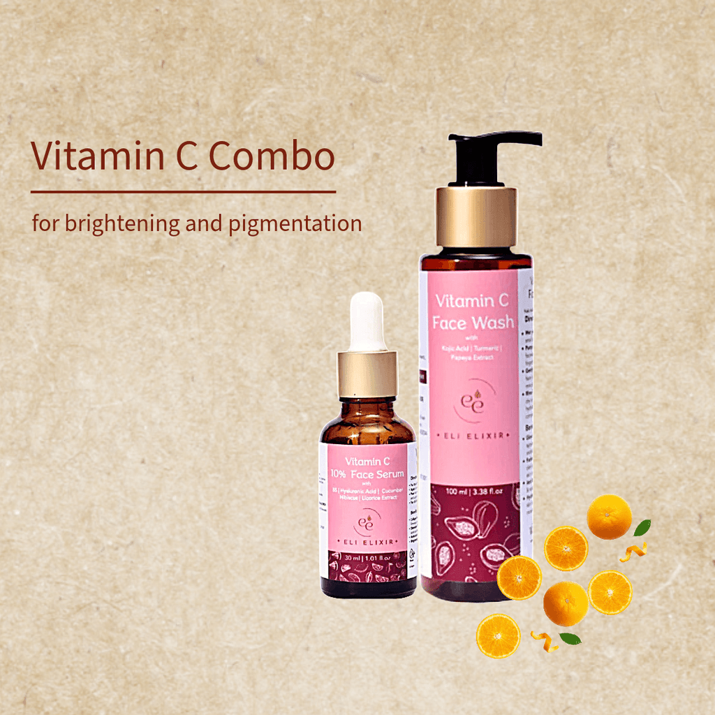 Vitamin C Face Serum + Vitamin C Face Wash | Kojic Acid, Papaya Extract, Hyaluroinc Acid | Combo ELI ELIXIR