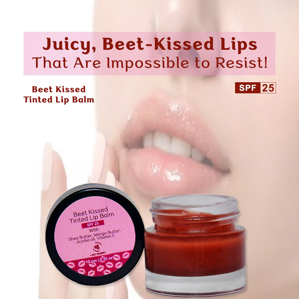 Eli Elixir Beet Kissed Tinted Lip Balm with Shea Butter, Mango Butter, Jojoba Oil, Viamin E, SPF 25 | Lip Repair, Protection, Hydration and Nourishment - ELI ELIXIR