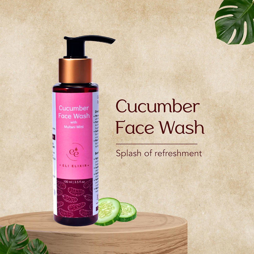 Cucumber Facewash with Multani Mitti for Oily and Acne Prone Skin - ELI ELIXIR