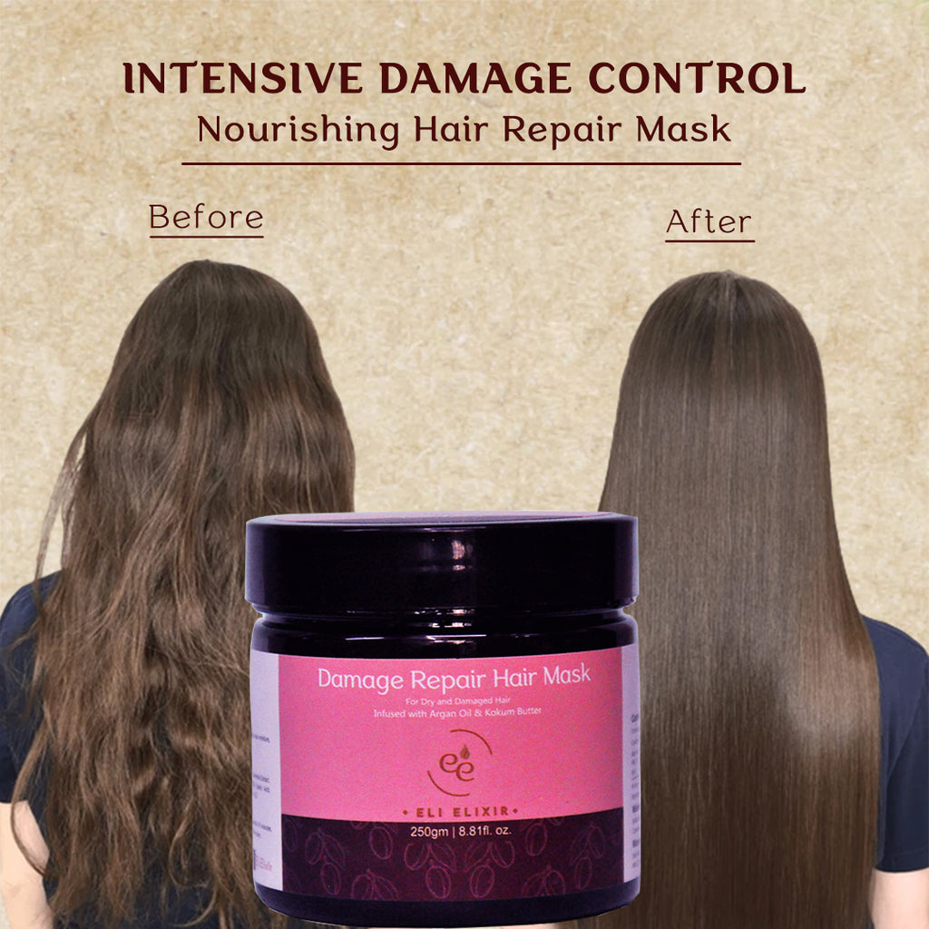 Intensive Damage Repair Hair Mask: Restore Softness and Shine to Damaged Hair with Rich Conditioning Ingredients - ELI ELIXIR