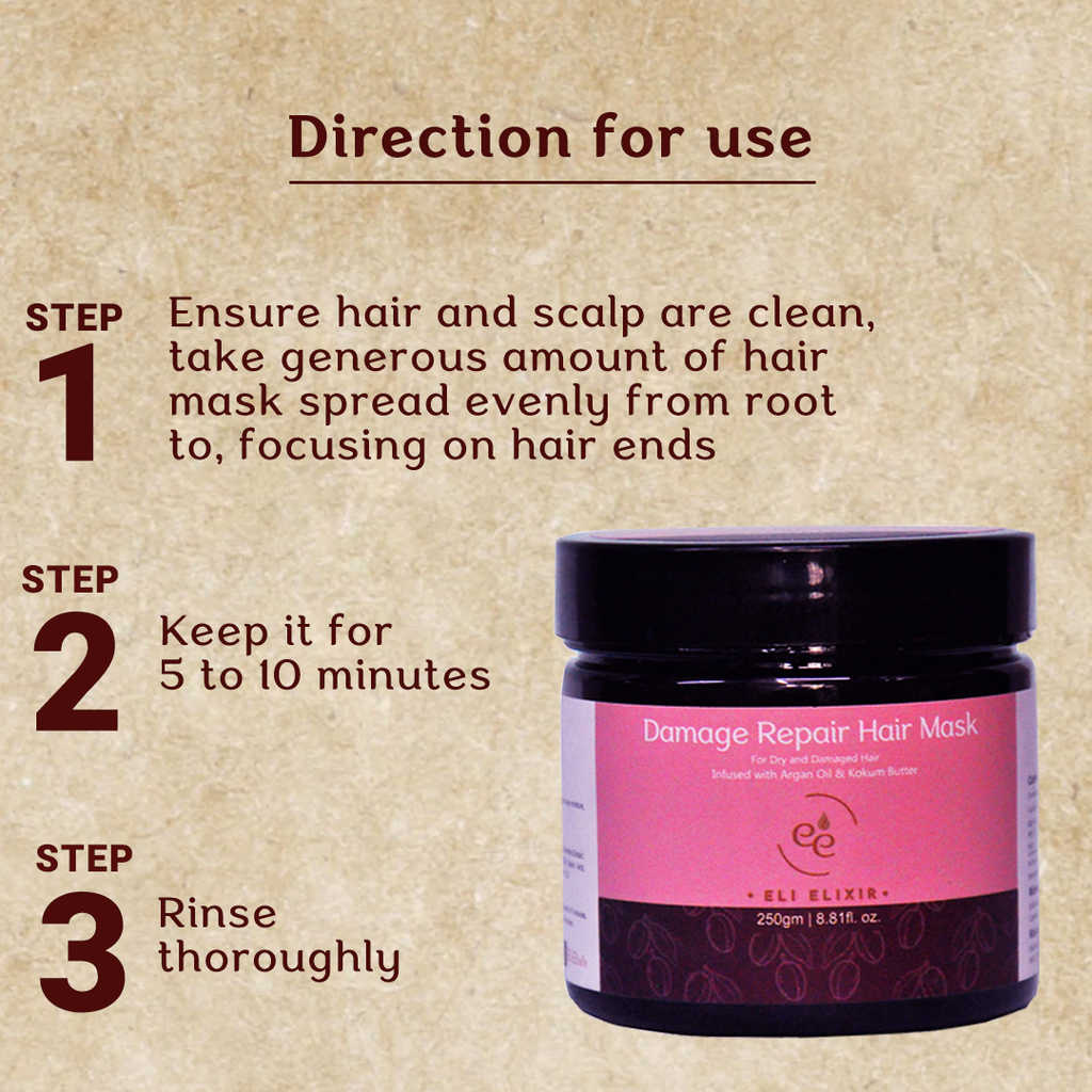 Intensive Damage Repair Hair Mask: Restore Softness and Shine to Damaged Hair with Rich Conditioning Ingredients - ELI ELIXIR