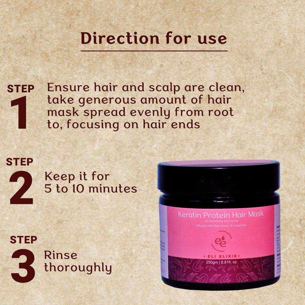 Eli Elixir Keratin Hair Mask for Smoothing and Shining with Rice Extract and Ceramides - ELI ELIXIR