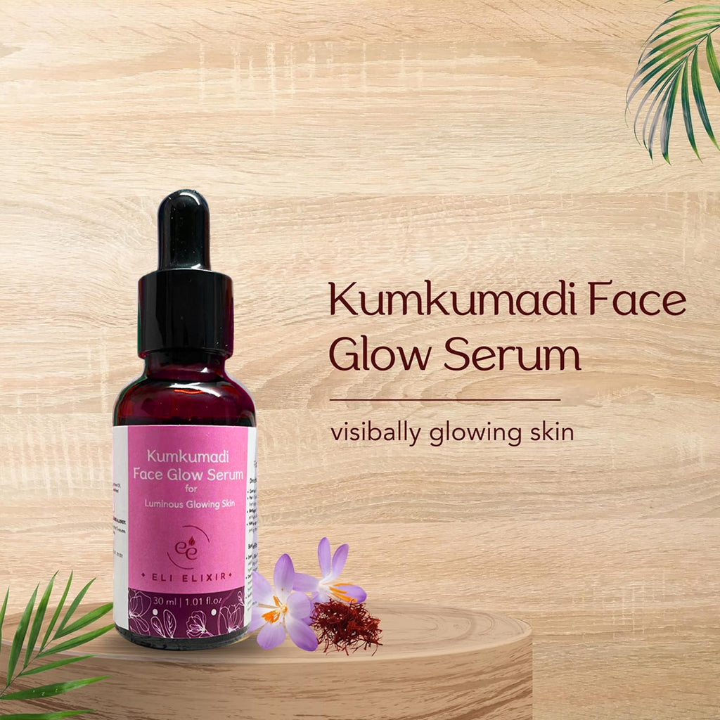 Kumkumadi Face Glow Serum for Blemish free Skin | Diminishes DarkSpots, Pigmentation,Fine Lines - ELI ELIXIR