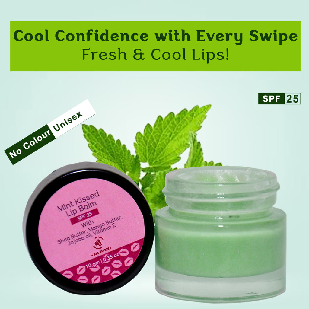 Eli Elixir Mint Kissed Lip Balm with Shea Butter, Mango Butter, Jojoba Oil, Viamin E, SPF 25 | Lip Repair, Protection, Hydration and Nourishment - ELI ELIXIR