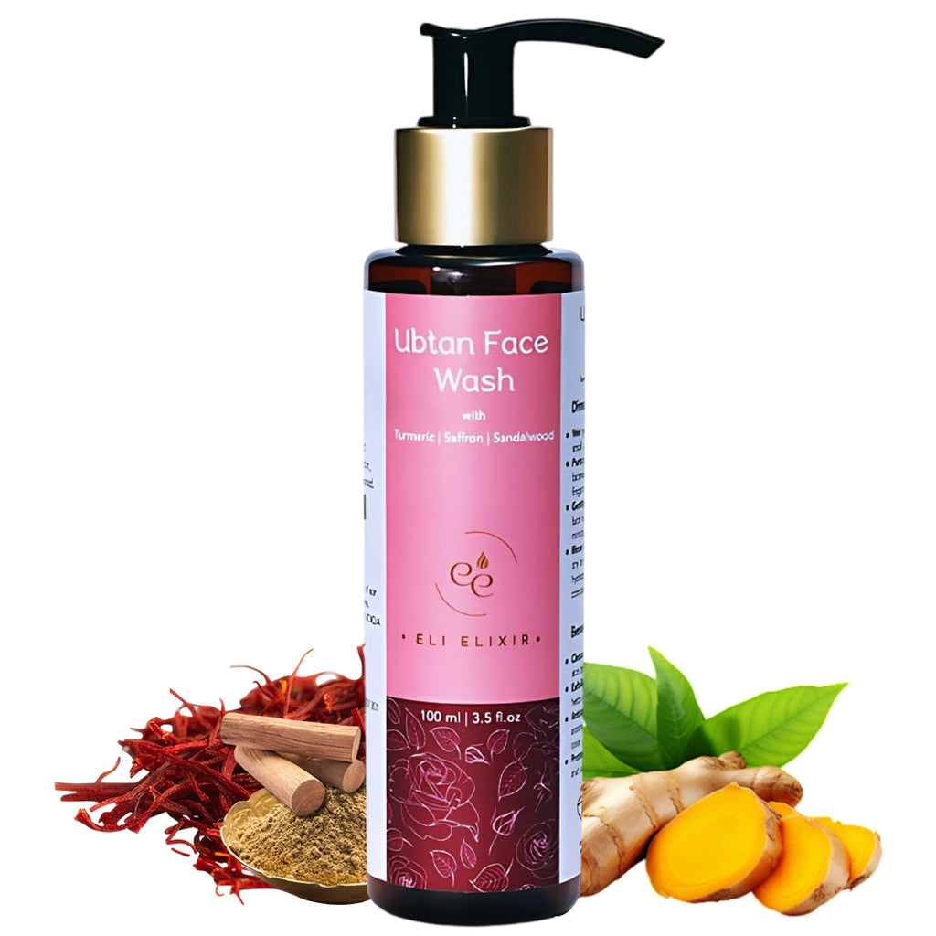 Ubtan Face Wash with Turmeric, Saffron, Sandalwood, Multani Mitti and Rose Water - ELI ELIXIR